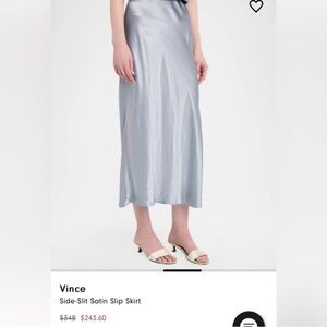 LIKE NEW Vince Side Slit Slip Skirt in Silver